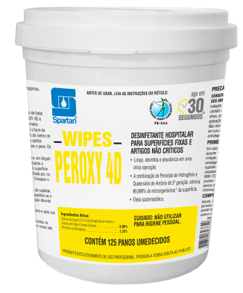 WIPES PEROXY 4D - Panos umedecidos com desinfetante para superfícies fixas e artigos não críticos (Pronto uso)