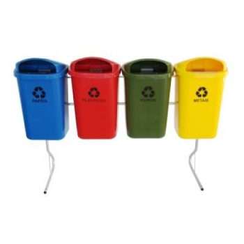 Conjunto para Coleta Seletiva 4 Lixeiras - JSN