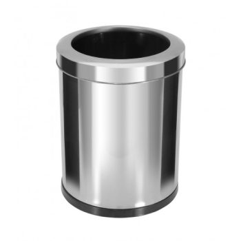 Lixeira em Aço Inox com Aro Inox - JSN