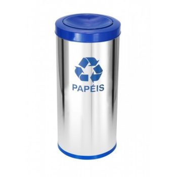 Lixeira em Aço Inox com Tampa Meia Esfera Pintada - JSN