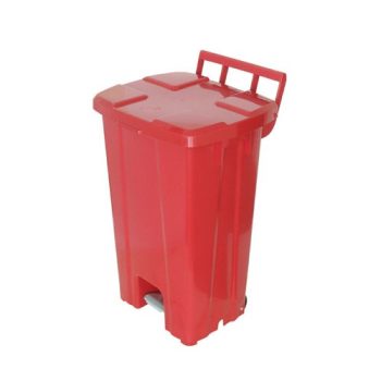 Lixeira Quadrada com Pedal e Rodas (100 Litros) - JSN