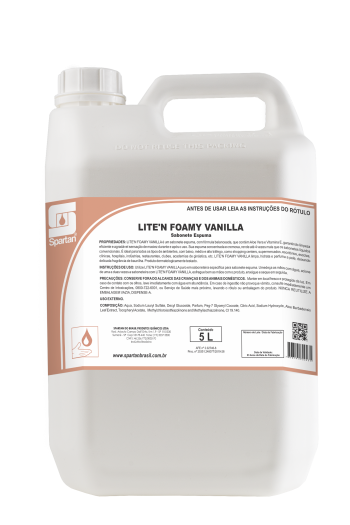 LITE’N FOAMY VANILLA - Sabonete Espuma - 5 litros